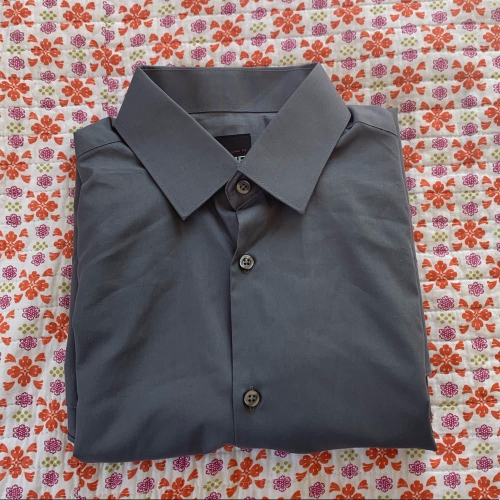 Men’s Gray Dress Shirt Size 15-15.5 J. Ferrar